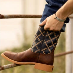 Twisted X Men's 12" Tech Boot - Rustic Brown / Navy -Winter Shoes Store 0 82635.1693329039