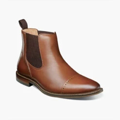 Stacy Adams Men's Maury Cap Toe Chelsea Boot - Chocolate