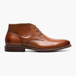 Stacy Adams Men's Maxwell Plain Toe Lace Chukka Boot - Cognac -Winter Shoes Store 3 66039.1678139265
