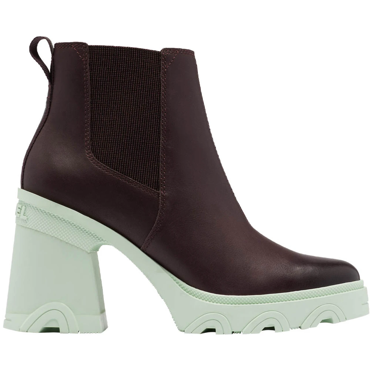 Sorel Women's Brex Heel Chelsea Bootie - New Cinder / Sea Sprite 1 Sorel Women's Brex Heel Chelsea Bootie - New Cinder / Sea Sprite