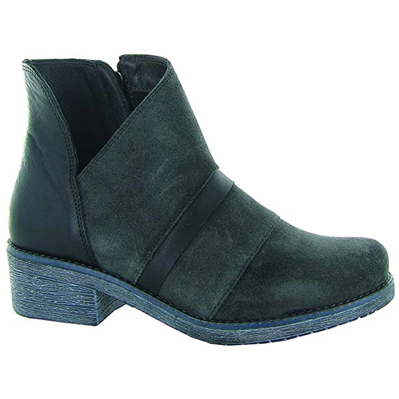 Naot Women's Emerald Boot - Oily Midnight Suede / Soft Black Leather / Jet Black Leather 1 Naot Women's Emerald Boot - Oily Midnight Suede / Soft Black Leather / Jet Black Leather