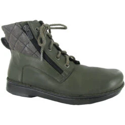 Naot Women's Castera - Soft Green Leather / Gray Marble Suede